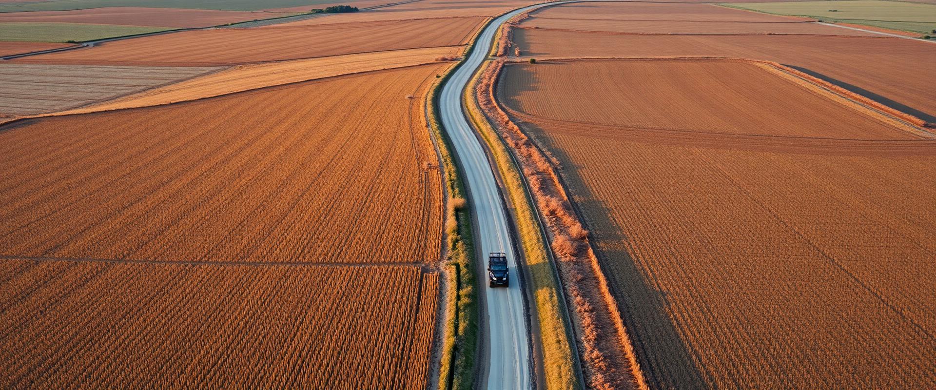Vast American farmland from above